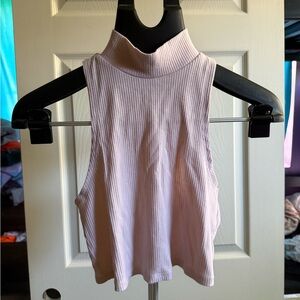 Aeropostale Ribbed Mock Neck Tank Top - Light Pink